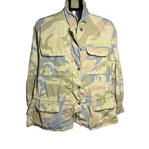 Free People Jacket Women's Size  M Lead The Way Lime Combo Camo Utility Zip